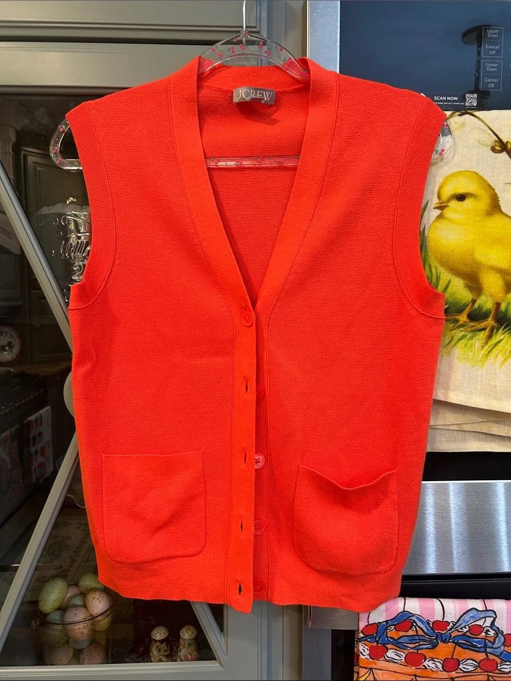 J. Crew Tangerine Orange Merino Wool Sweater Vest XXS